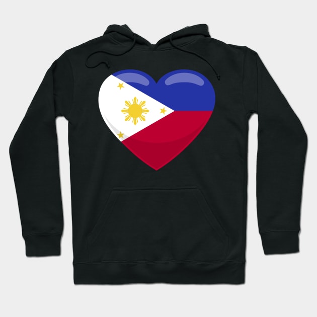 Phillippines Flag Heart Hoodie by SunburstGeo